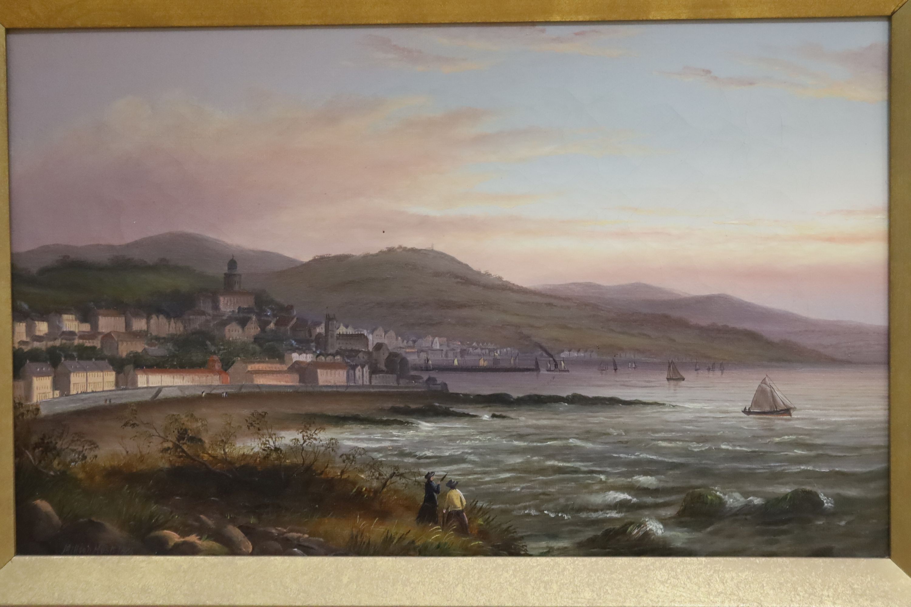 Millson Hunt (fl.1875-1900), pair of oils on canvas, Views of Scarborough, signed and dated 1886, 24 x 40cm